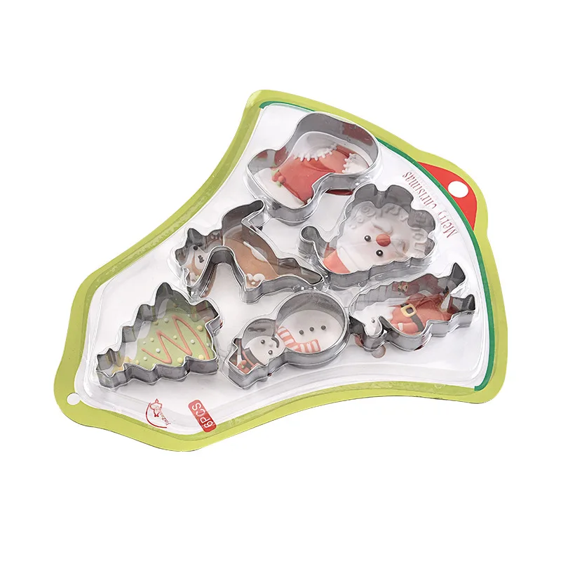 

6pcs/set Cookie Cutter Mould Biscuit Press Stamp Mold Dessert Tools Christmas Kitchen Gadgets DIY Fondant Cookie Baking Tool
