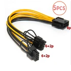 Графическая карта для процессора или графического процессора, 5 шт., 8-Pin на 2*8-pin(6 + 2), для майнинга, двойной PCI-E, PCIe 8Pin, сплиттер, кабель, 21 см
