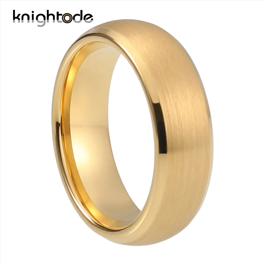 Обручальное кольцо 6 мм 8 из карбида вольфрама золотого цвета для мужчин и женщин