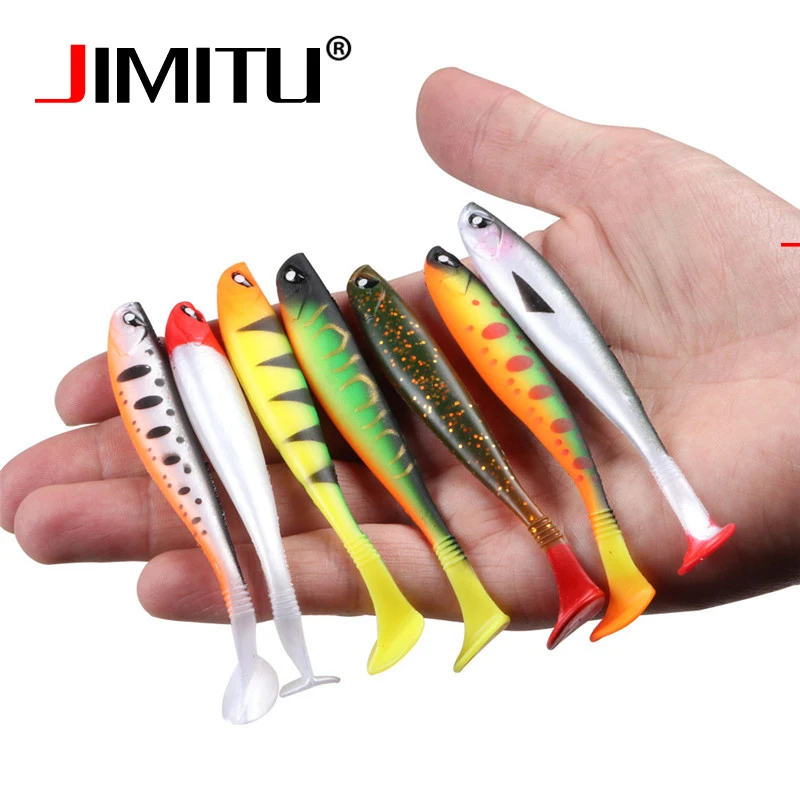 

JIMITU Spinner soft lure shads 3pcs 95mm 4.5g wobbler silicone bait isca artificial Bass pike fishing leurre souple fish peche