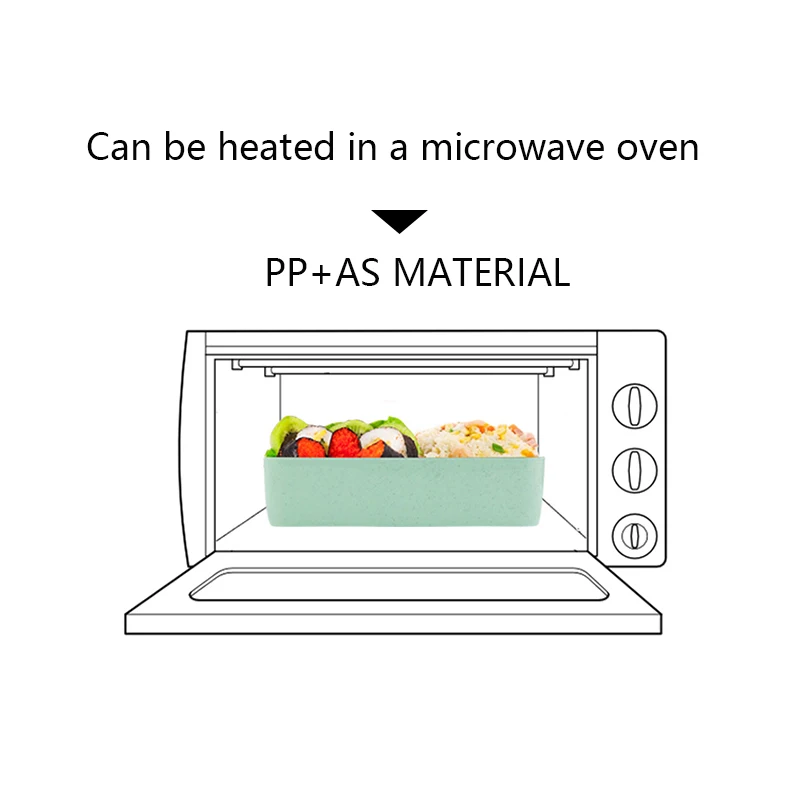 3 слоя портативный здоровый материал Ланч бокс из пшеничной соломы Bento коробки