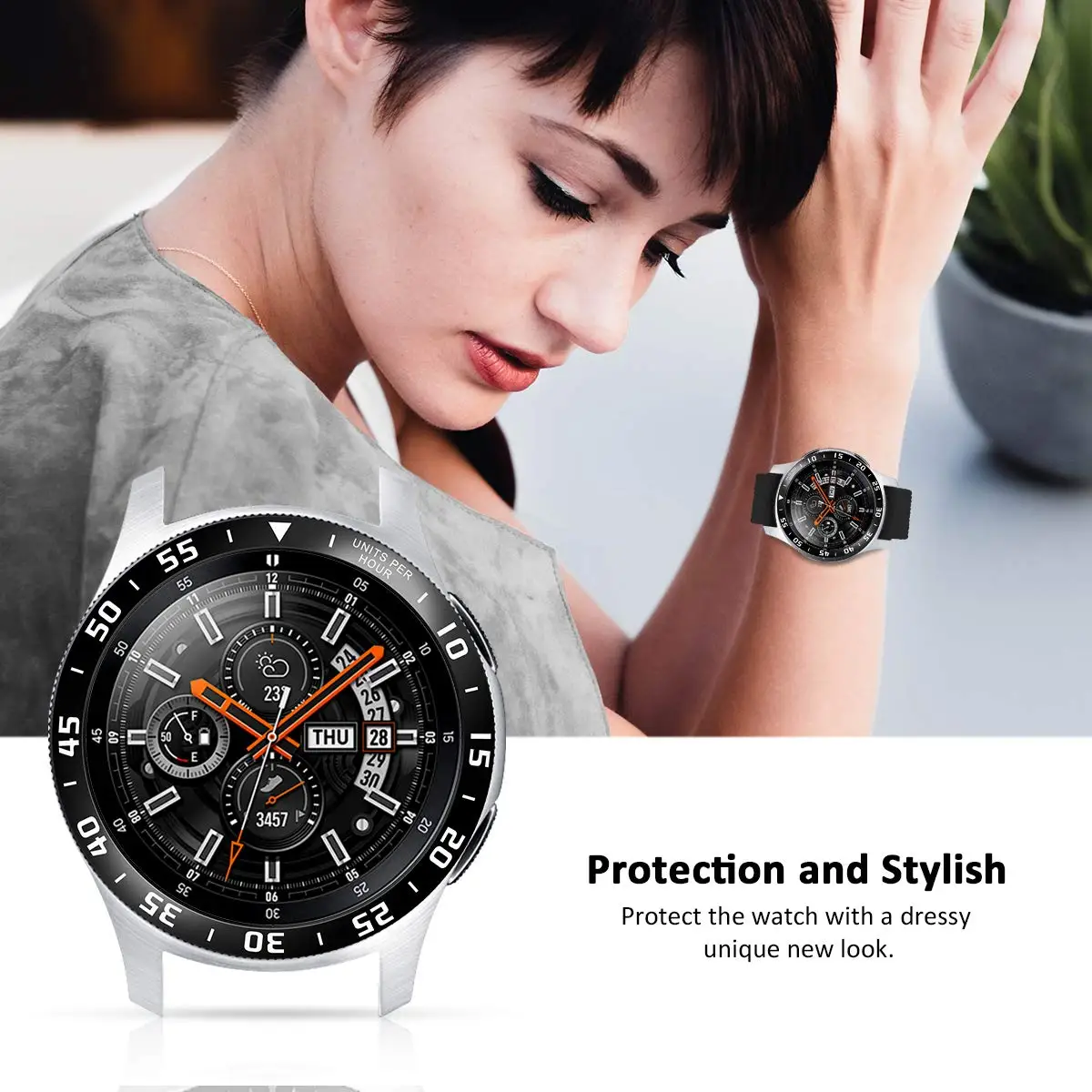 Металлическая крышка для samsung Galaxy Watch 46 мм/42 мм чехол gear S3 Frontier/классический спортивный клейкий чехол ремешок аксессуары 46/42 3