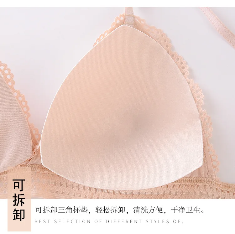 

1/2PCS Padded Lace Bralette Sexy Top Underwear Bras for Women for Girls Wireless Thin Triangle French Style Soft Lingerie