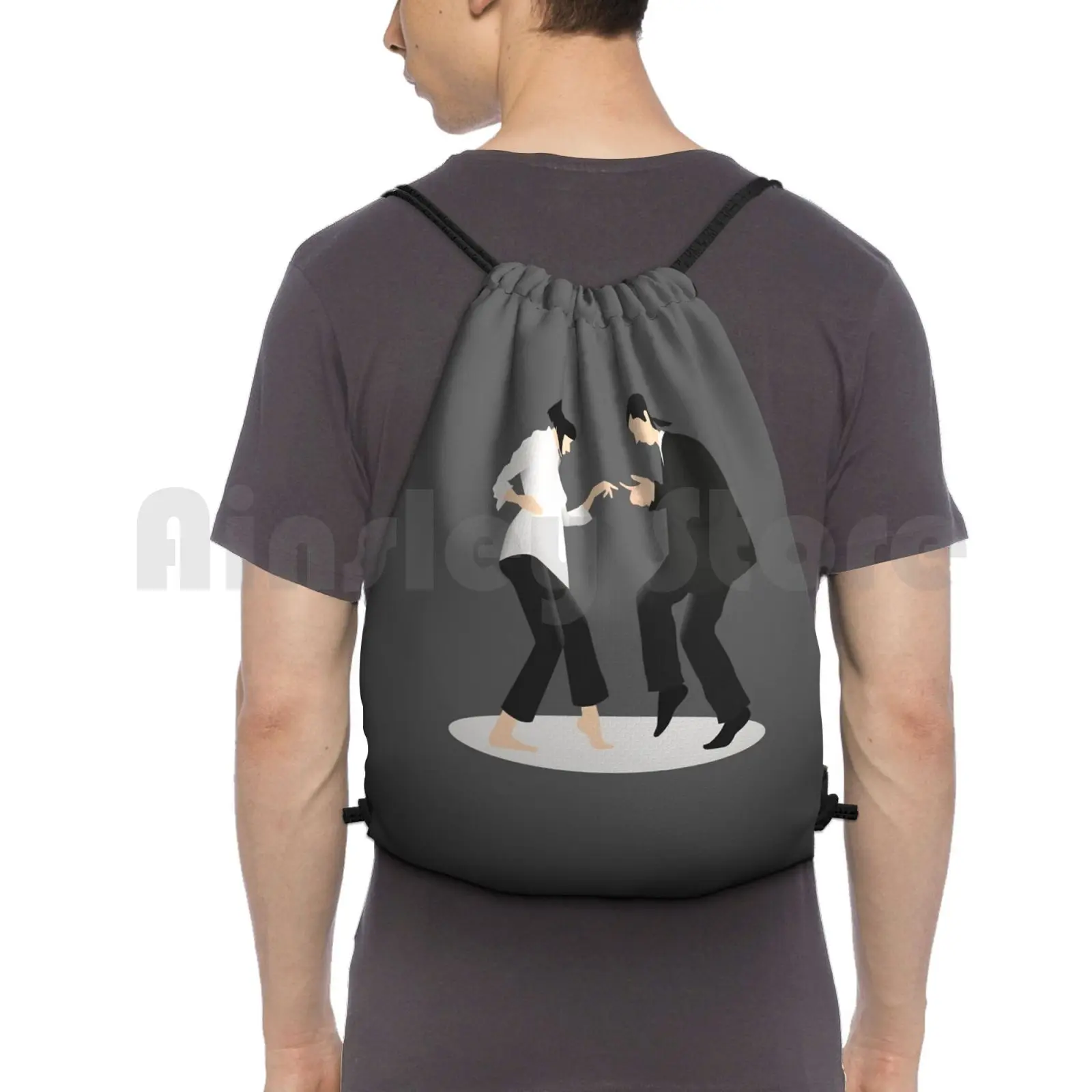 

Pulp Fiction | Dancing #2 Backpack Drawstring Bag Riding Climbing Gym Bag Pulp Fiction Films Movie Uma Thurman John Travolta