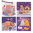 Алмазная живопись с котом Ever Moment, рисование алмазным рисунком, искусство, мультяшная картина, вышивка, Алмазная мозаика ручной работы ASF2245