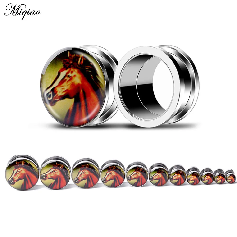 

Miqiao 1 piece The new stainless steel horse horse metal pulley auricle ear expansion ear piercing ornament plugs