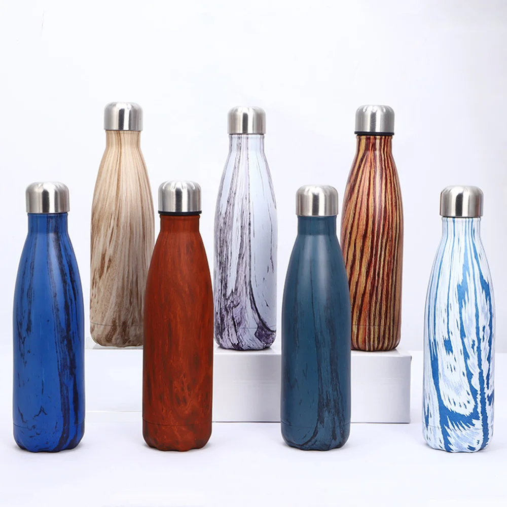 

Drink Bottle Drinkware Wood Color Stainless Cola Motion Sport Water Bottle Rugged Water Cup Monolayer No Heat Preservation Cola