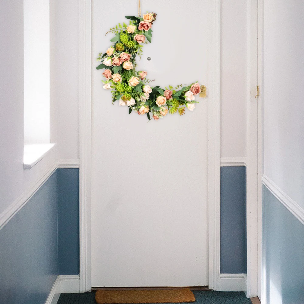 

Flower Wreaths With Light Simulation Wall Decor Decoration 40x30x10cm For Home Wedding Party Props Shofar Vine Artificial