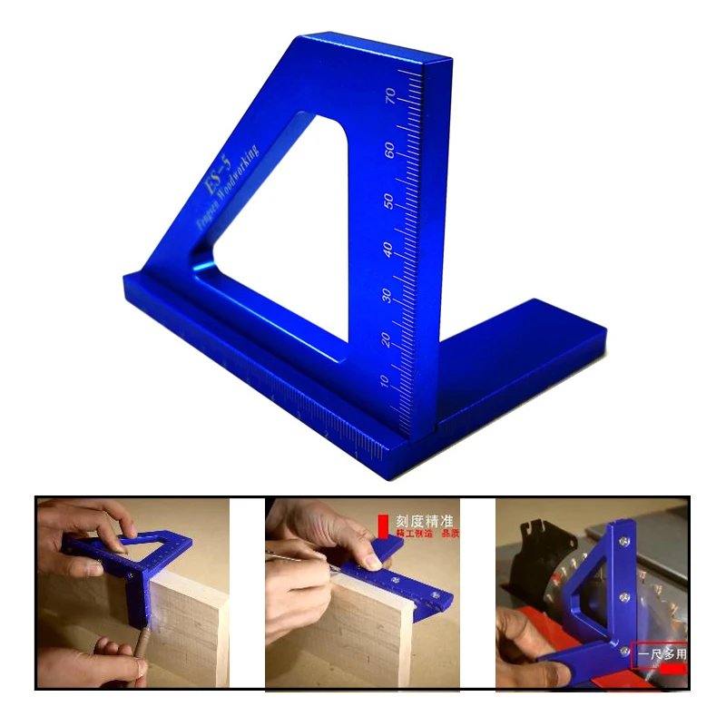 Алюминий сплав угловая линейка Деревообработка разметочная 45 градусов