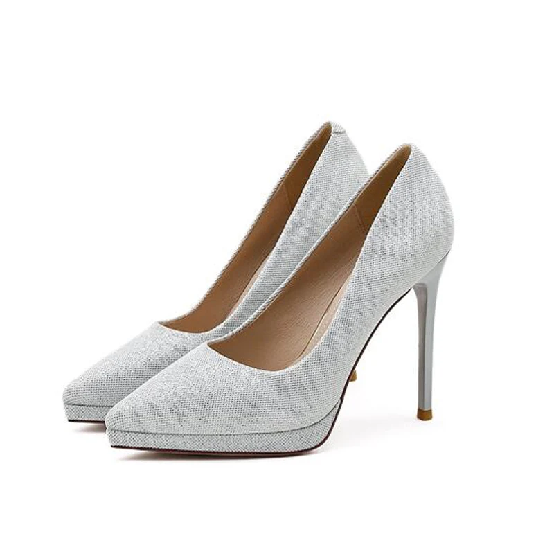 

Women's Pointed Toe Shoes Pumps 2021 New Rhinestone Shoes Female Summer Spring Autumn Breathable glitter shoes High Heels