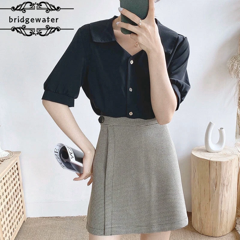 

Chiffon shirt women's short-sleeved summer casual loose V-neck shirt fashion slimming bottoming shirt