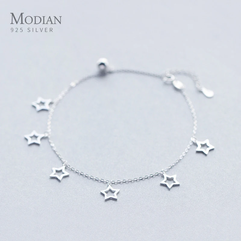 Цепочка на ногу Modian с вырезами и звездами женская Классическая ажурная цепочка