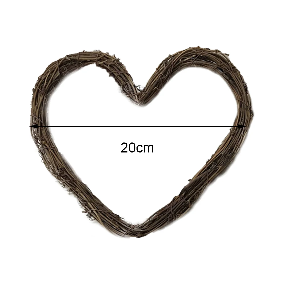 Венок в форме сердца искусственная ротанговая гирлянда сделай сам настенное