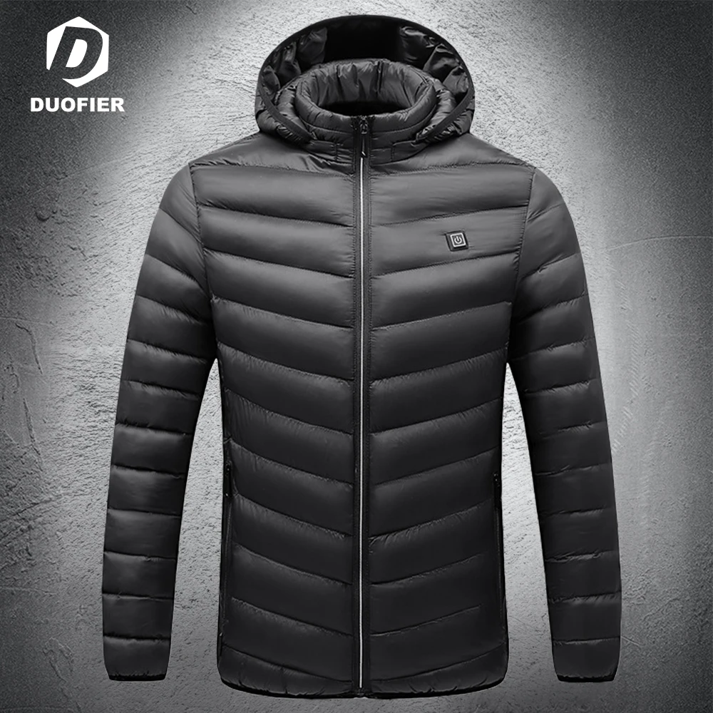 

Heated Jacket Washable USB Charging Electric Heating Warm Parka Control Temperature Outdoor Camping Hiking Thermal Hooded Jacket
