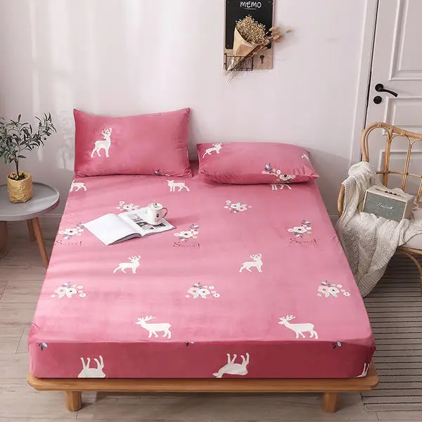 Простыня для кровати из полиэстера покрывающая матрас зимняя теплая фланелевая