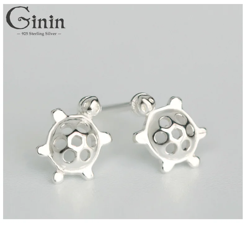 

Ginin 100% 925 Sterling Silver Fashion Personality Cute Animal Turtle Stud Earrings Men's Lady Women Couple Ear Jewelry