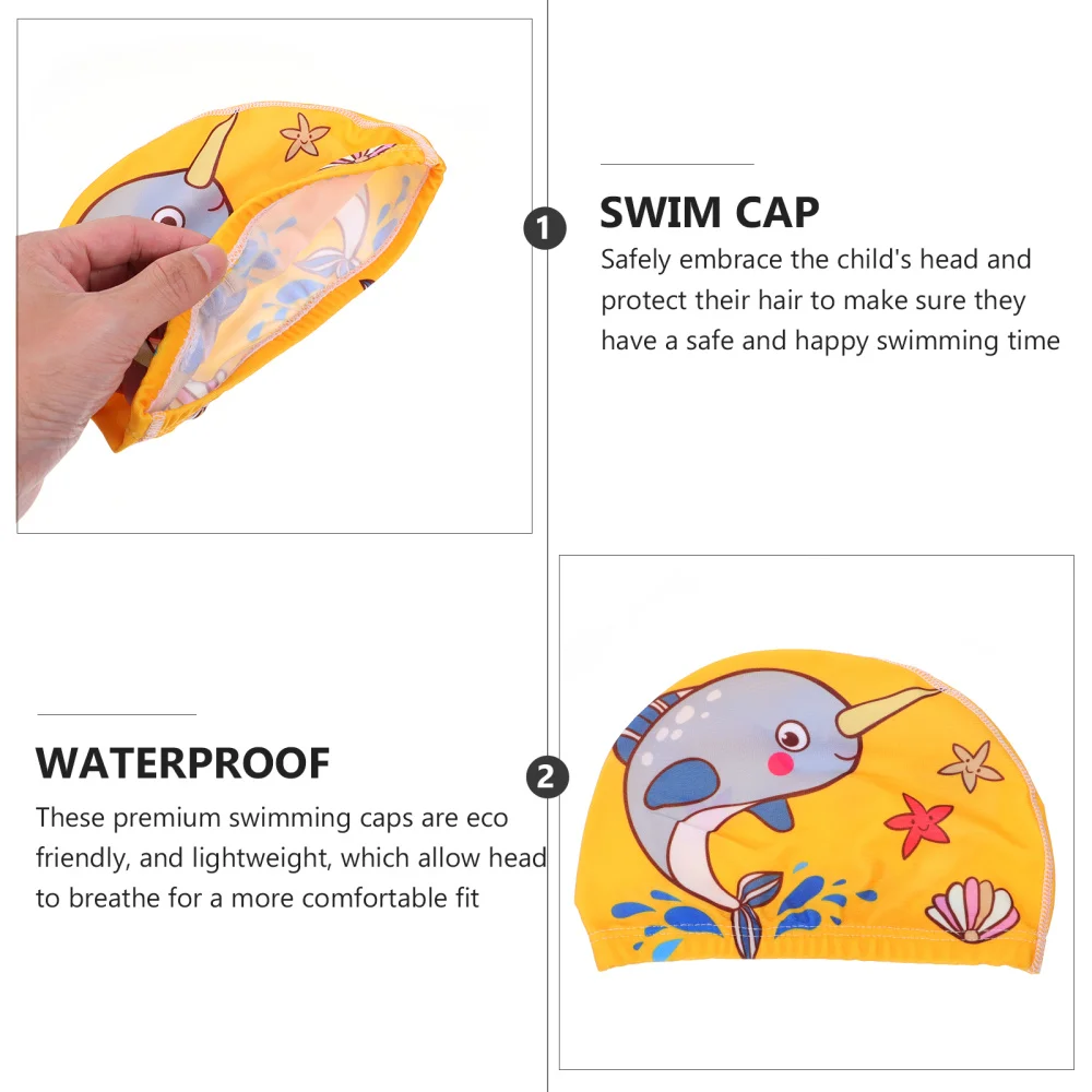 

3pcs Fun Swim Caps High Elastic Swimming Caps Bathing Caps for Boys and Girls
