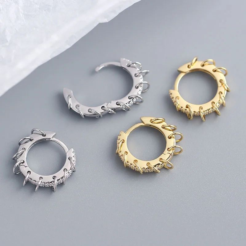 

Full Diamond Iron Ring Ear Buckle Rock Hip Hop Stud Earrings Mini Exaggeration Style Gift For Women Fashion Ear Studs