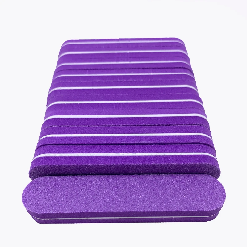 Purple 20 шт./лот красочная Губка для полировки ногтей блок двухсторонняя моющаяся шлифовальная Полировка Шлифовка мини пилки для ногтей маникюрные инструменты - Цвет: Purple