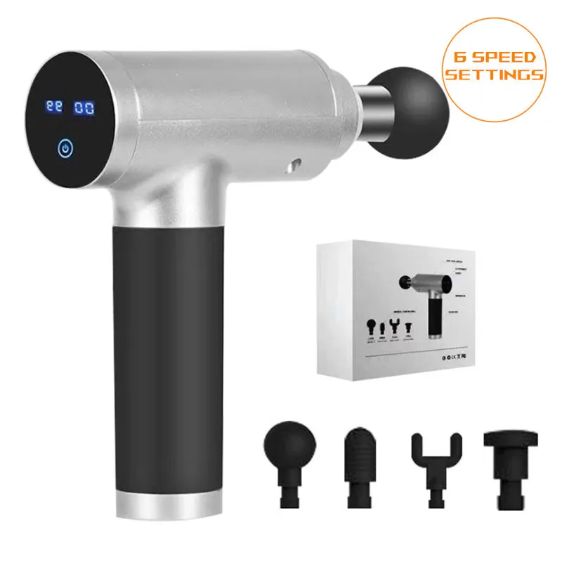 Пистолет для массажа мышц с ЖК-дисплеем массажный пистолет релаксации массажер