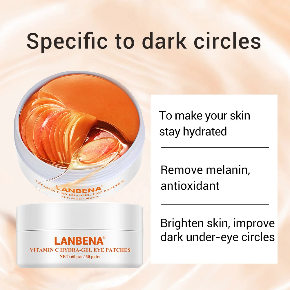 Маска для век LANBENA Vitamina C Коллагеновые патчи темных кругов под глазами
