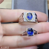 kjjeaxcmy fine jewelry natural sapphire 925 sterling silver new gemstone men women ring couple suit support test popular