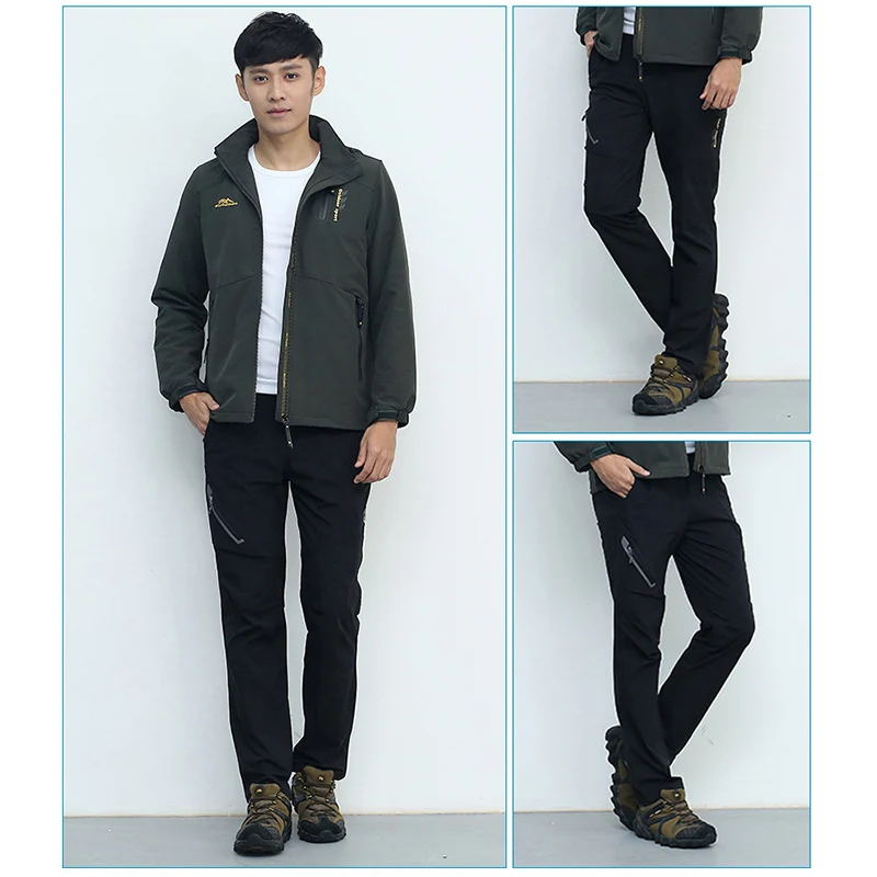

Men Women Outdoor Casual Pants High Stretch Plus Size Waterproof Trousers Unisex Lightweight Quick Dry Fishing Clothes XA306F