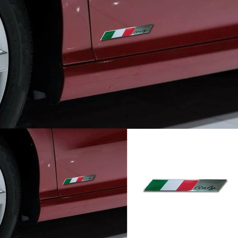 

Italy Italian Flag Shield Emblem 3D Metal Badge Sticker Car Motorcycle Body Side Trim Decal Exterior Parts Universal Accessories
