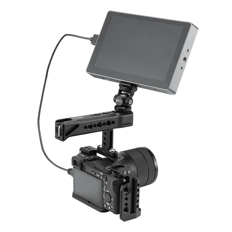 Ручка верхней рукоятки камеры UURig R018 с 3 холодными обувями, отверстиями для Arri Locating и креплением 1/4 для аксессуаров Canon Nikon Sony DSLR.