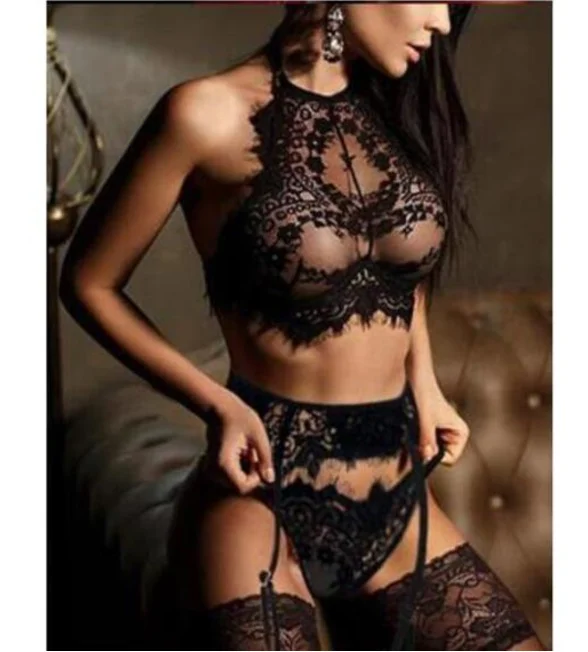 Sexy Lace Lingerie Set Women's Underwear Transparent Bra Party Sets Lace Black Lingerie Bra Set Underwear Set