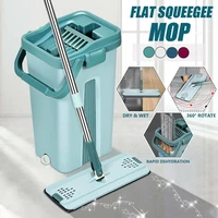 touchless mop flat floor wash mops bucket magic mop self wring squeeze double side household cleaning home automatic drying