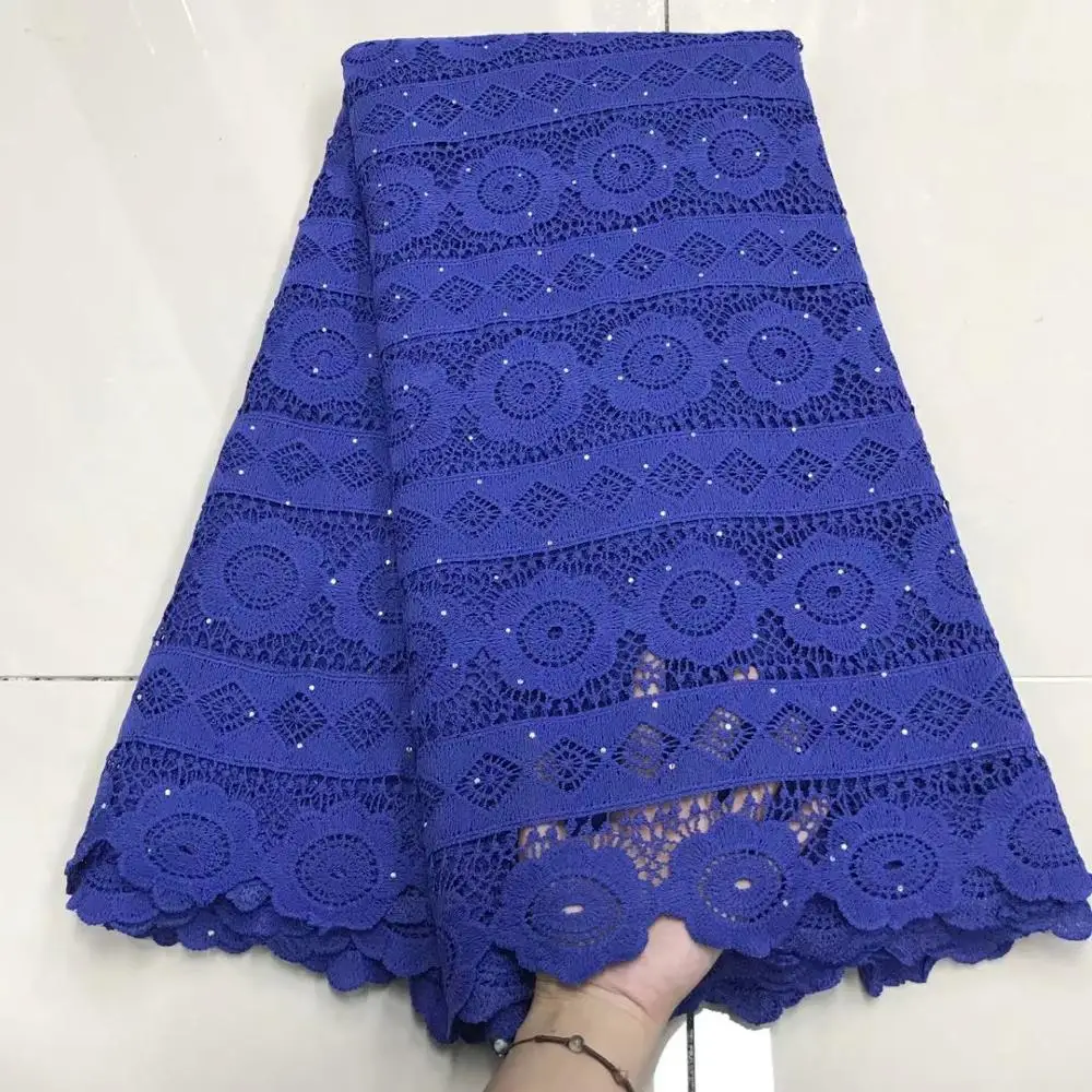 

Новинка 2019, африканские кружевные ткани 5 ярдов, гипюр Royalblue, кружевная ткань высокого качества, Африканский шнур, кружевная ткань для свадеб...
