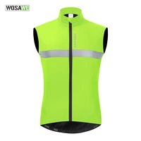 wosawe men cycling vest fleece lining thermal sport sheeveless jacket windproof reflective running gilet for autumn winter