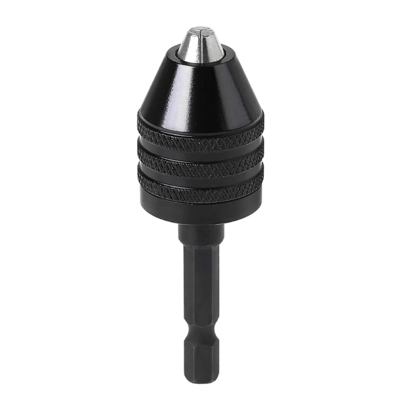 

1/4" Keyless Drill Bit Chuck Adapter Converter Quick Change 0.6-6.5mm Hex Shank