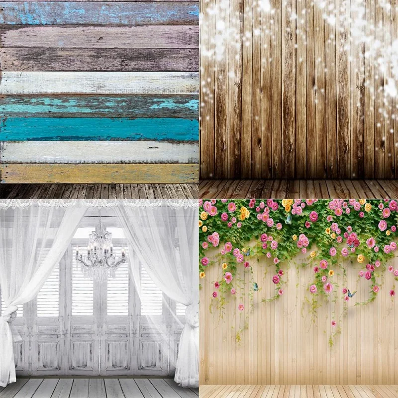 Виниловый фон Nitree для фотосъемки с изображением деревянного пола Рождественский