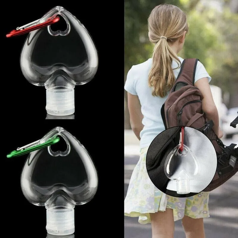 

10pcs 50ml Empty Refillable Bottle with Keychain Ring Travel Transparent Plastic Perfume Mini Bottle Flip Caps Bottle Containers