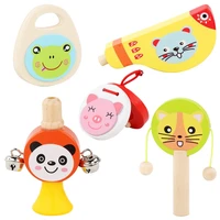 baby rattles mobiles wooden toy for toddlers musical set maracas whistle clappers rattle carl orff percussion infant toy