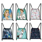 Красивая сумка на шнурке для медсестры, женский холщовый рюкзак, женская сумка для хранения большой емкости для путешествий, держатель для обуви