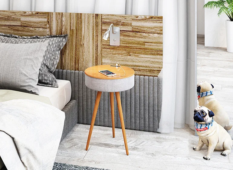 

Louis fashion smart speaker coffee table wireless charging Bluetooth coffee table speaker music coffee small round table creativ