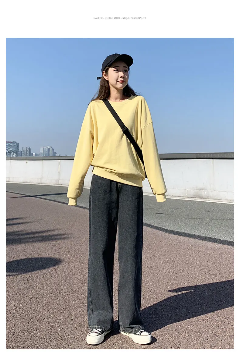 

Pink Purple Hoodless Sweater Women's 2021 New Spring and Autumn Thin Loose Long Sleeve round Neck Petite Top