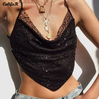 sexy backless midriff low cut crop top solid lace sequins t shirt y2k korean fashion womens cropped trafstreetwear corset top