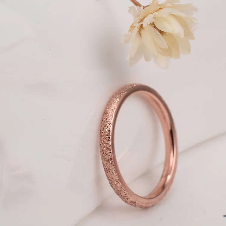 

The new frosted couples buddhist monastic discipline titanium steel ring rose-gold ornaments