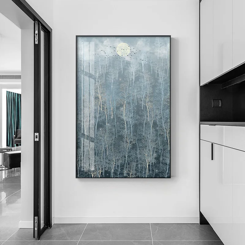 Восхитительные настенные картины с изображением леса и Луны светильник зажа для