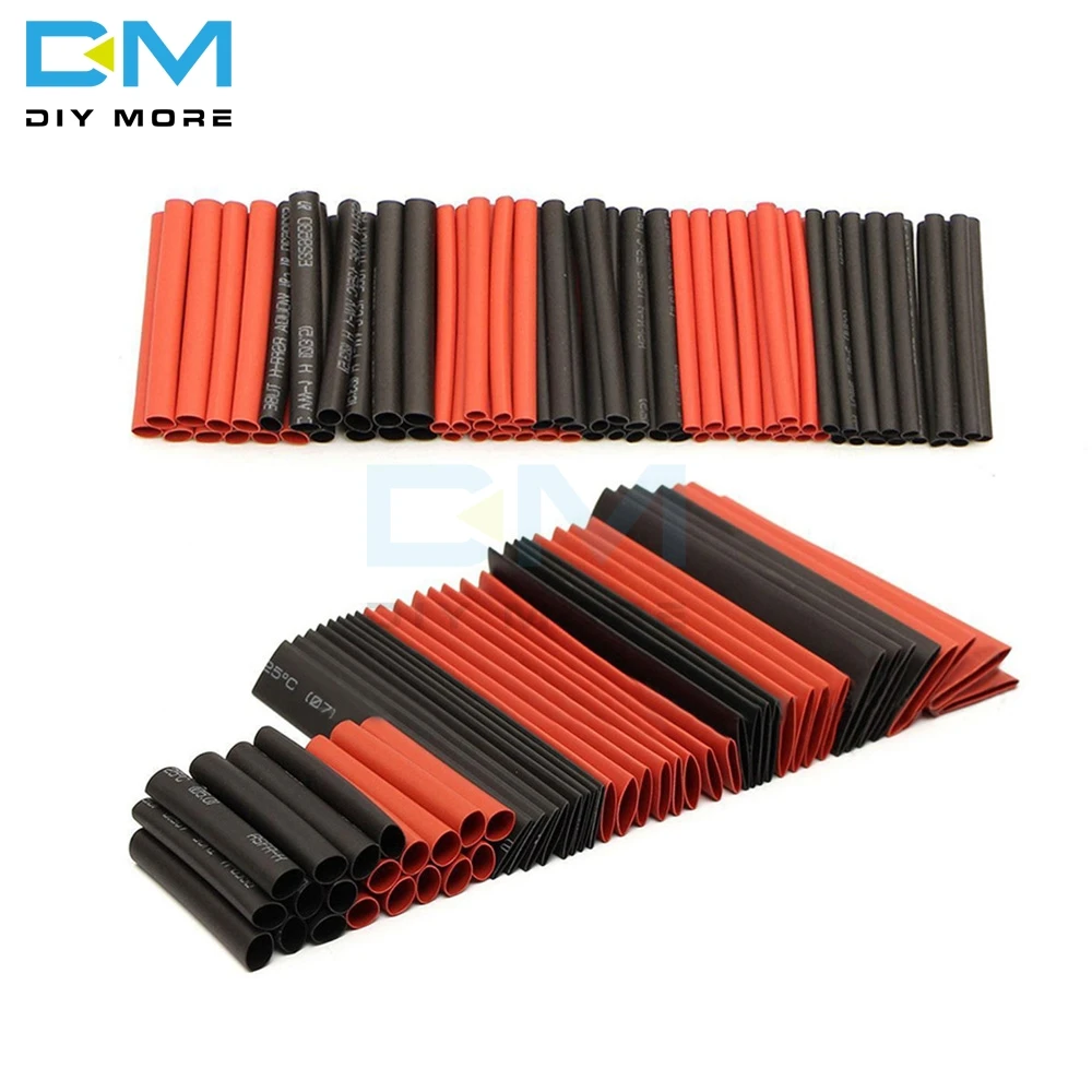 127 шт Красный Черный Полиолефиновый термоусадочный трубопровод кабель трубчатый
