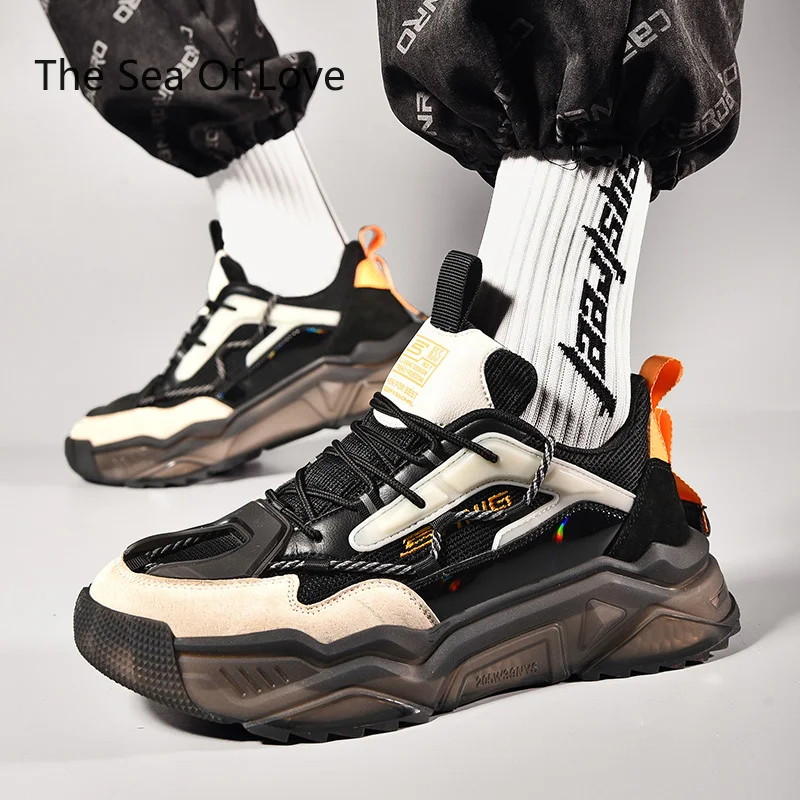

2022 Men Sport Shoes Winter Street Style Breathable Men Chunky Sneakers Fashion Height Increasing Adult Male Shoes Plus Size 45