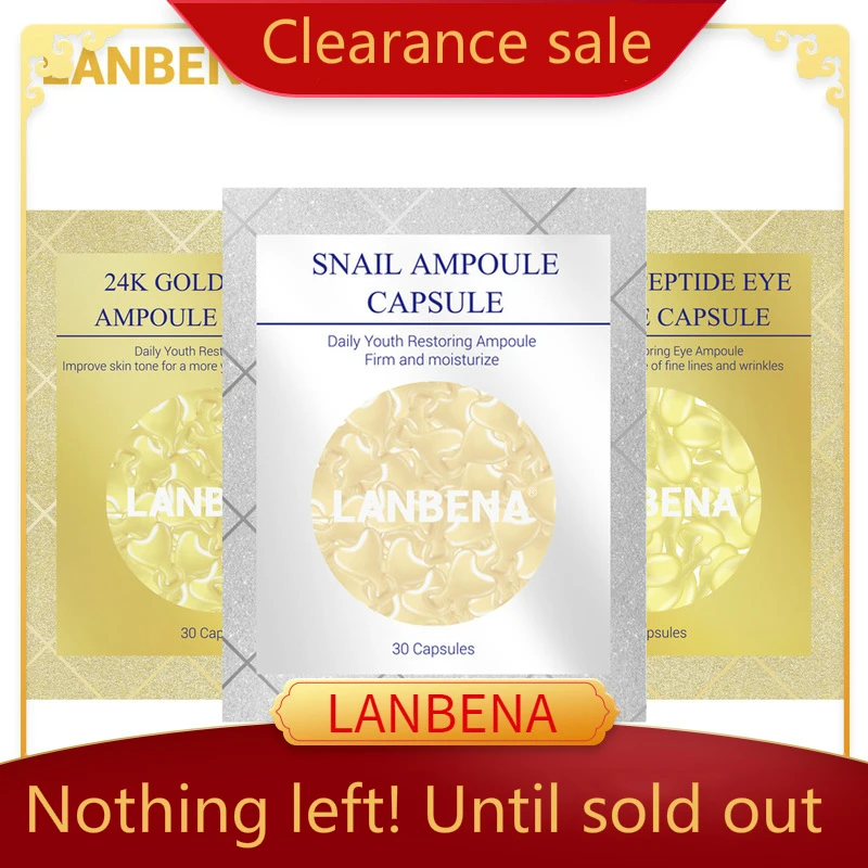 Горячее предложение LANBENA 24K золото пептид морщинки ампульная капсула женский