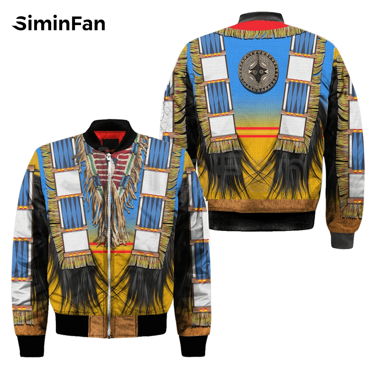 Мужская повседневная летная куртка-бомбер в этническом стиле с 3D принтом зимнее