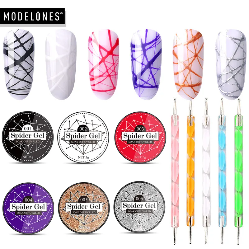Modelones живопись Led Гель лак замочить от паука дизайн ногтей рисунок УФ для