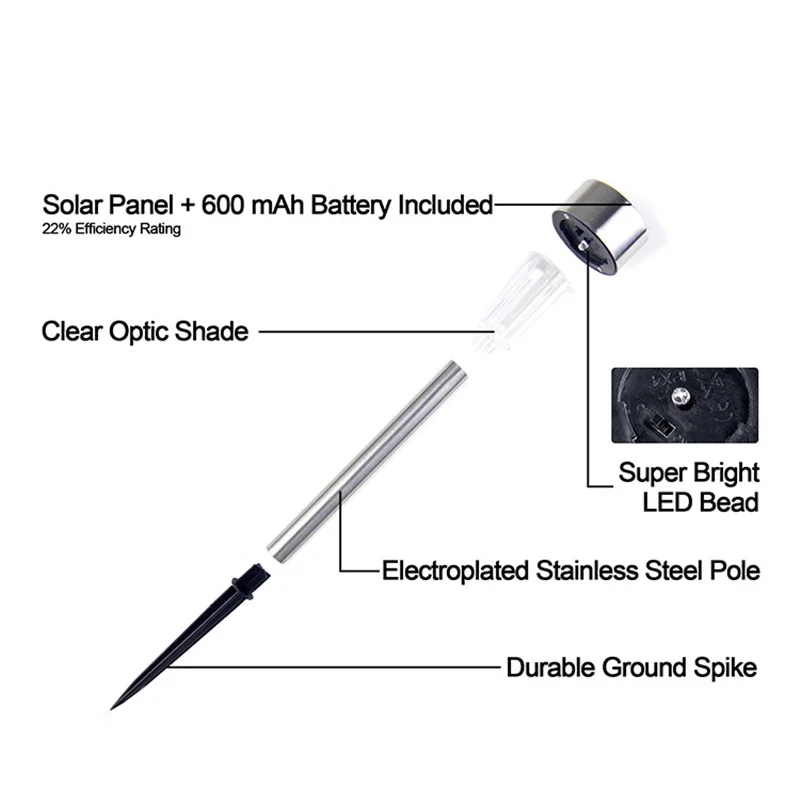 

10PCS Solar Garden Light Outdoor Solar LED Lawn Lamp Waterproof Landscape Lighting For Pathway Patio Yard Lawn Garden Decoration