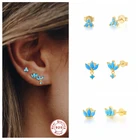 Серьги-гвоздики женские из серебра 925 пробы с бирюзой